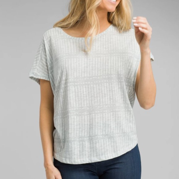 Prana Epley Top Gray White Small - Picture 1 of 6